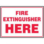 10" x 14" Aluminum Sign: "Fire Extinguisher Here"_noscript