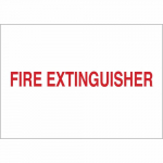 10" x 14" Aluminum Fire Extinguisher Sign, Red on White_noscript