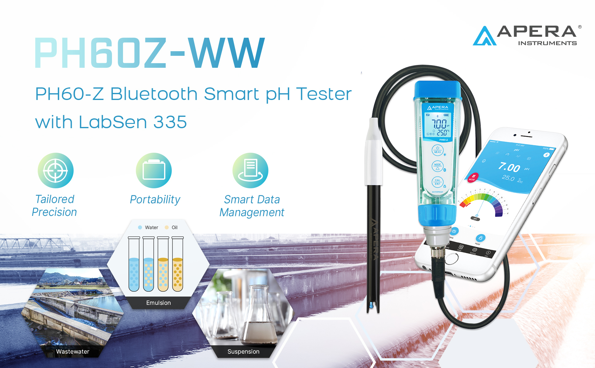 PH60Z-WW Smart pH Tester for Wastewater