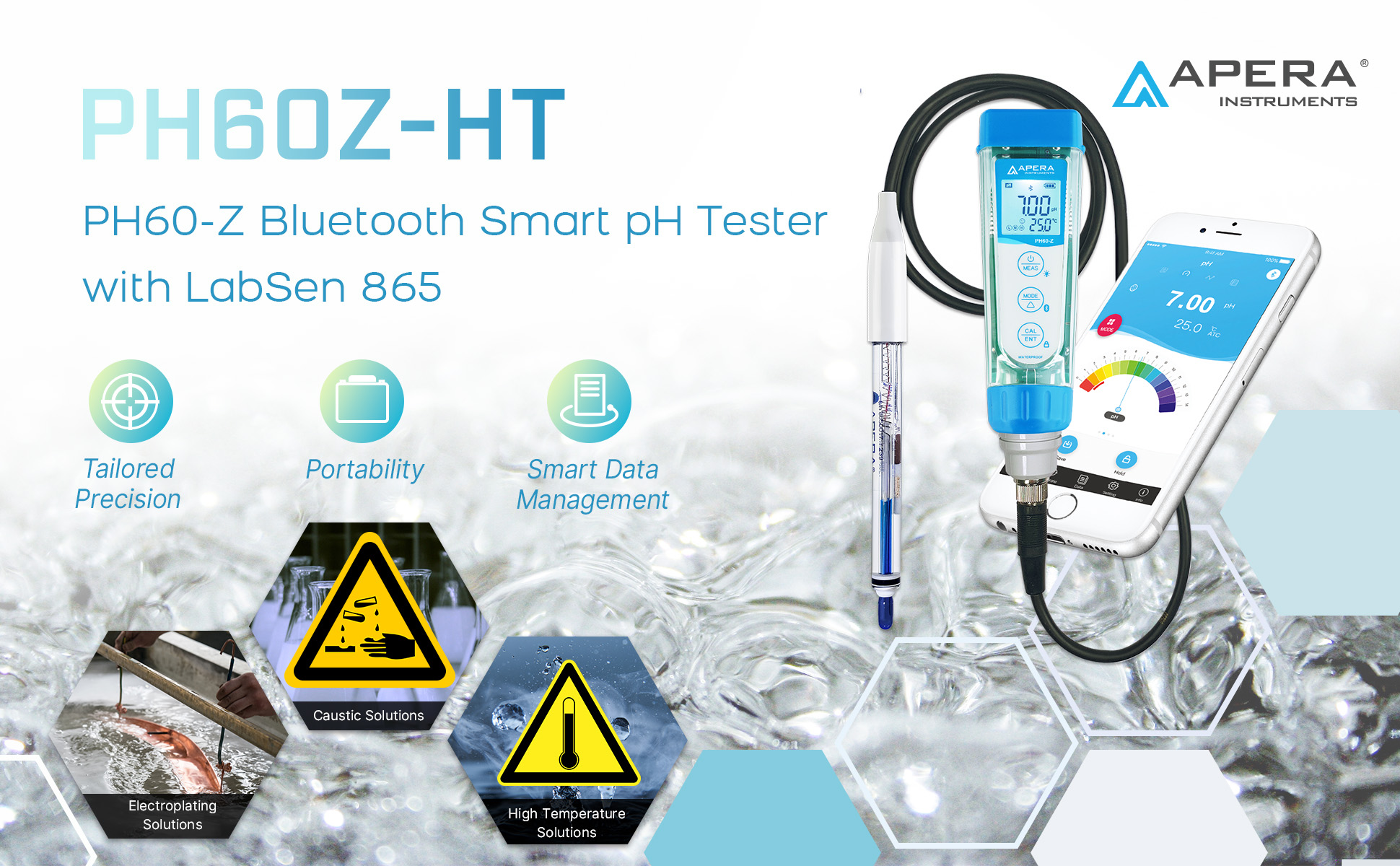 PH60Z-HT Smart pH Tester for High Temperature