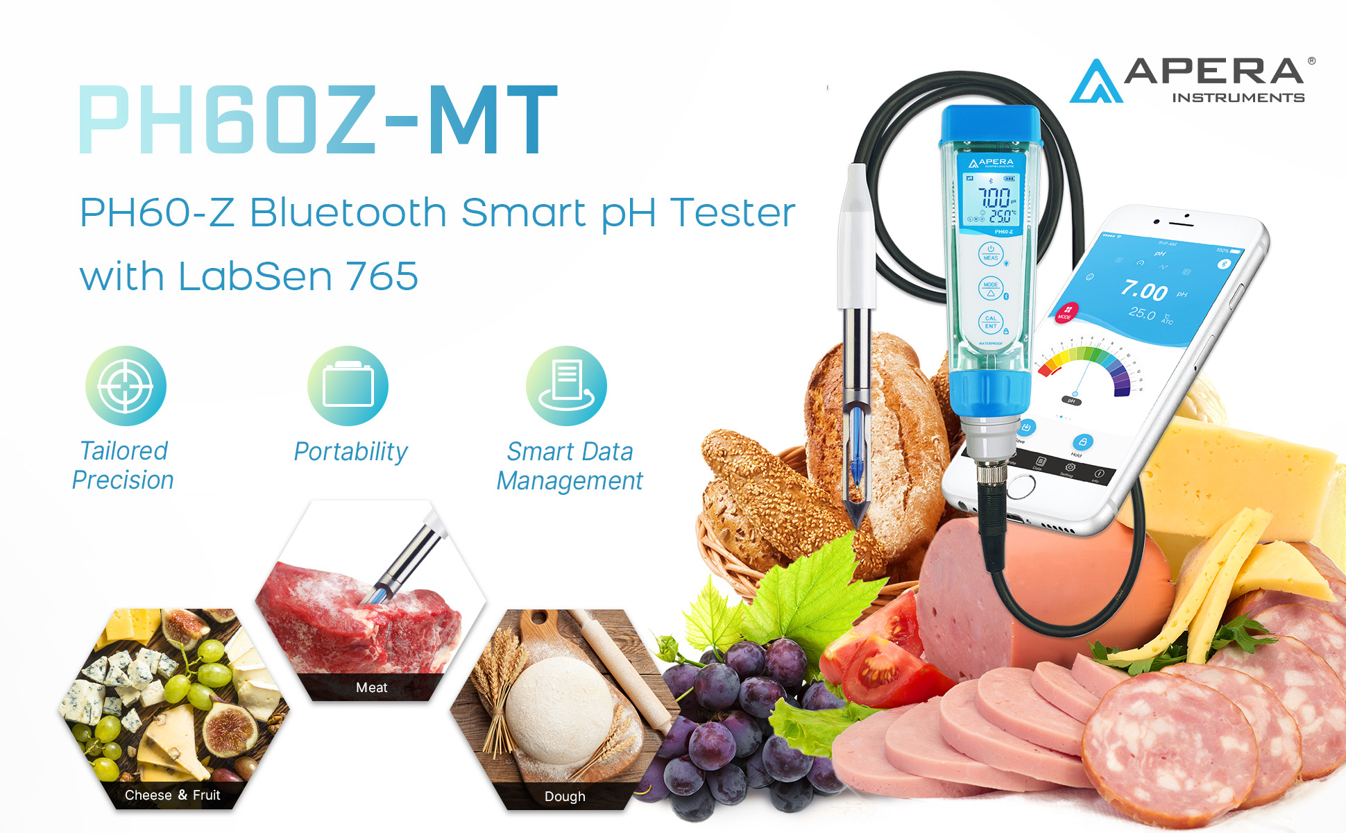 PH60Z-MT Smart pH Tester for Meats