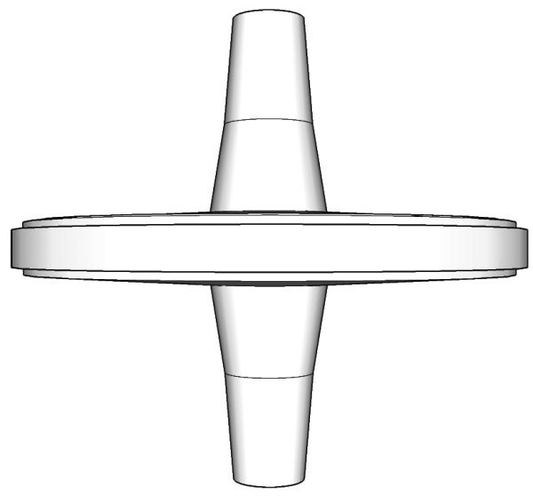 Model 3 Male Slip Port with Male Slip Port, high-flow 0.8µm