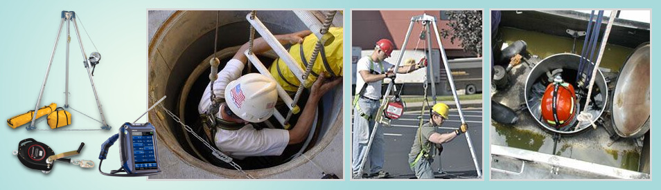 Confined space equipment collage