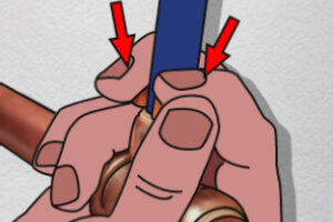 2. Press the release collar using the disconnect clip
