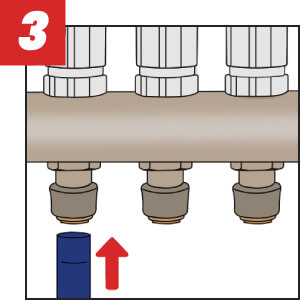 Push the PEX pipe