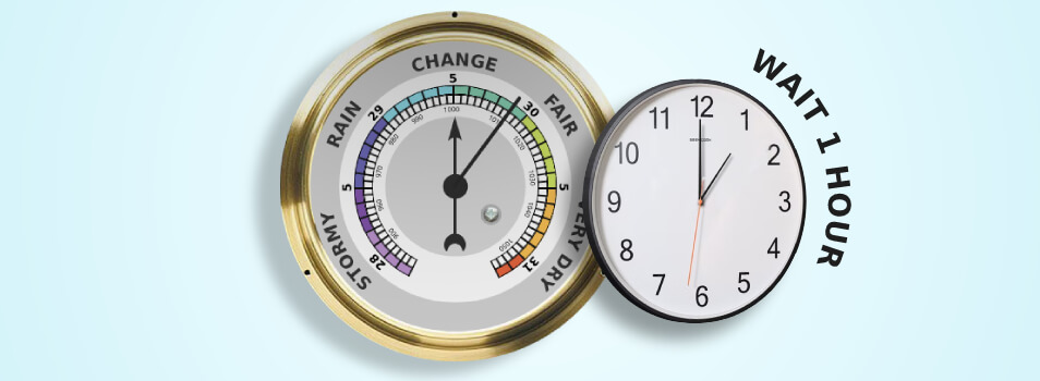 Wait for an hour and check your barometer