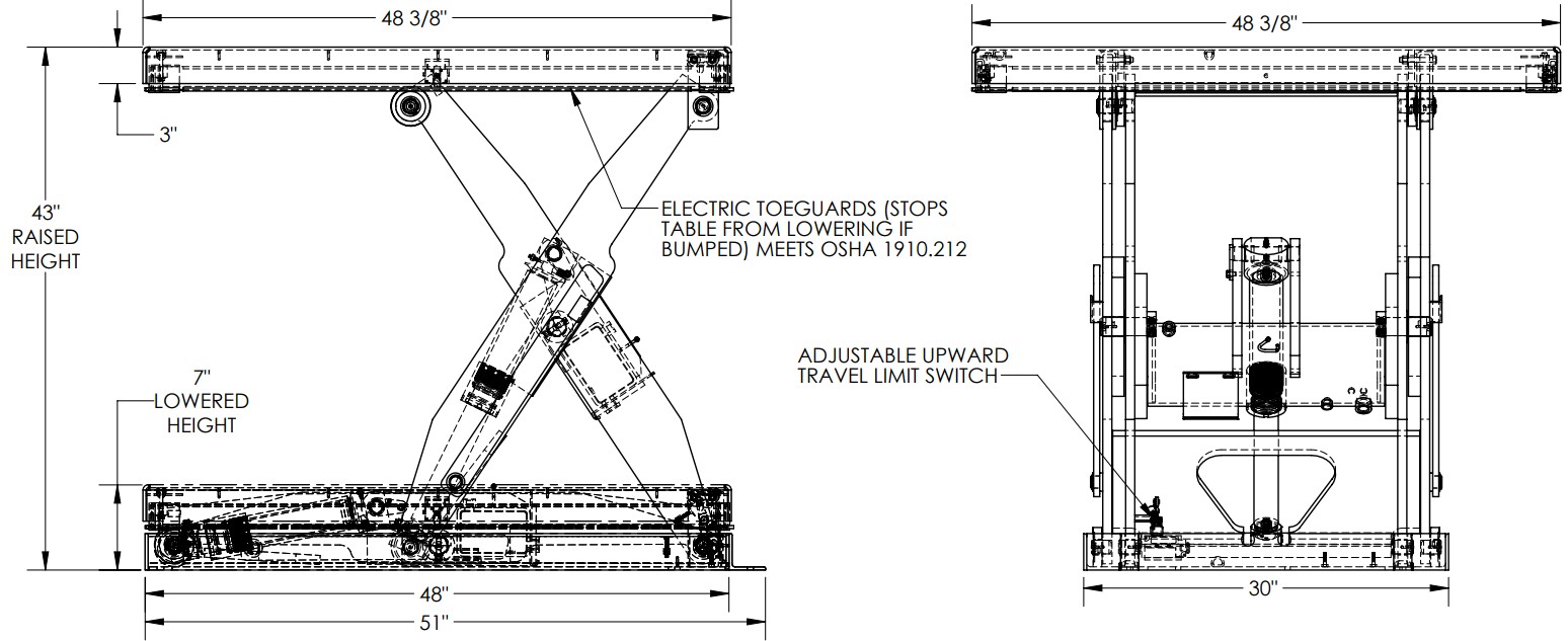 Buy Vestil EHLT4848143PSS, Electric Hydraulic Lift Table Mega Depot