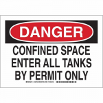 Brady 126796, Space Enter All Tanks By Permit Only Sign