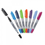 Heathrow Scientific HS15094 Sharpie 8 Colors Dual Tip Pen Set