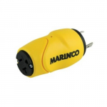Marinco S30-15, Straight Adapter, Male to Female, LED Power Indicator