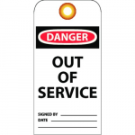 73005 Laminated Vinyl "Out Of Service" Lockout Tag