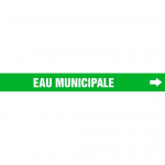 1-1/2" to 2" Pipe Marker "Eau Municipale" Green_noscript