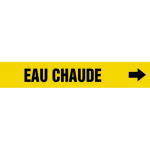 1-1/2" to 2" Pipe Marker "Eau Chaude" Yellow_noscript