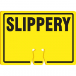 10" x 14" Cone Top Warning Sign w/ Legend: "Slippery"