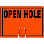 Cone Top Warning Sign w/ Legend "Open Hole"_noscript