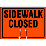 Cone Top Warning Sign w/ Legend "Sidewalk Closed"_noscript