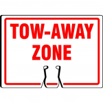 Cone Top Warning Sign w/ Legend "Tow-Away Zone"_noscript