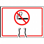 Cone Top Warning Sign w/ Legend "Symbol - No Smoking"_noscript