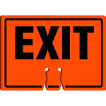 10" x 14" Cone Top Warning Sign w/ Legend: "Exit"