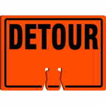 10" x 14" Cone Top Warning Sign w/ Legend: "Detour"