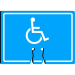 Cone Top Warning Sign w/ Legend "Symbol - Disabled"_noscript