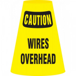 Caution Cone Cuff Sleeve w/ Legend: "Wires Overhead"_noscript