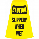 Caution Cone Cuff Sleeve "Slippery When Wet", 6/Pk_noscript