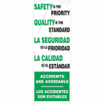 74" x 28" Bilingual Safety Banner: "Safety Is The Priority - Quality Is The Standard"_noscript