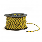Black and Yellow Barricade Rope, Roll of 600'