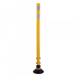 48" Yellow Tubular Traffic Delineator w/ Surface Mount Marker & White Reflective Decal_noscript