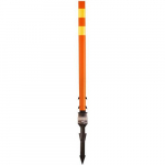 48" Orange Tubular Delineator with Ground Mount Marker & Yellow Reflective Decal_noscript