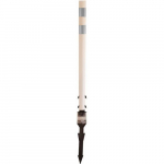 48" White Tubular Delineator with Ground Mount Marker & White Reflective Decal_noscript