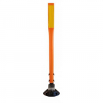 48" Flat Top Traffic Delineator with Surface Mount Marker & Yellow Reflective Decal_noscript