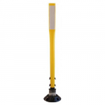 48" Yellow Flat Top Traffic Delineator w/ Surface Mount Marker & White Reflective Decal_noscript