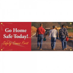 Fence-Wrap Mesh Gate Screen "Go Home Safe Today!"_noscript