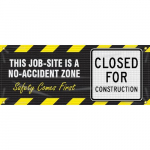4' x 10' Fence-Wrap Mesh Banner with Legend: "This Job-Site Is.."_noscript