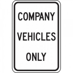 Reflective Aluminum Sign "Company Vehicles Only"_noscript