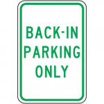 Reflective Aluminum Sign "Back-In Parking Only"_noscript
