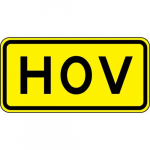 12" x 24" High Intensity Prismatic Sign: "HOV"_noscript