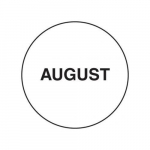1" Preprinted Inventory Month Marking Dot "August"_noscript