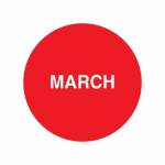 1" Preprinted Inventory Month Marking Dot "March"_noscript