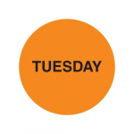 1" Preprinted Inventory Day Marking Dot "Tuesday"_noscript