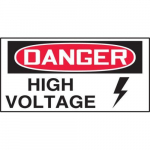 1-1/2" x 3" OSHA Safety Label "High Voltage ..."_noscript