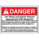 3-1/2" x 5" ANSI Danger Safety Label "Arc Flash ..."_noscript