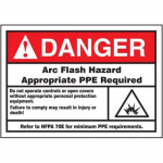 3-1/2" x 5" ANSI Danger Safety Label "Arc Flash ..."_noscript
