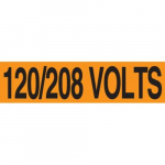 1-1/8" x 4-1/2" Voltage Marker "120/208 Volts"_noscript