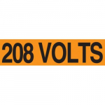 1-1/8" x 4-1/2" Voltage Marker "208 Volts"_noscript