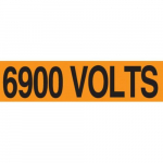 1-1/8" x 4-1/2" Voltage Marker "6900 Volts"_noscript