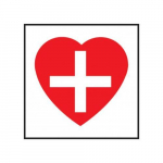 1" x 1" Safety Label with CPR Symbol Dura Vinyl_noscript