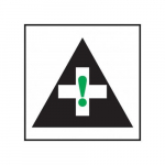1" x 1" Safety Label First Aid Symbol Dura Vinyl_noscript